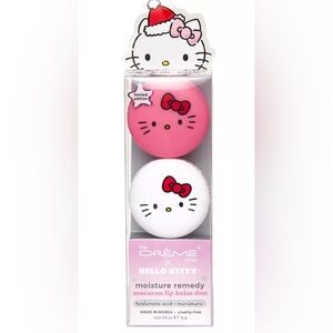 NWT The Crème Shop X Hello Kitty 2PC Macaron Lip Balm Duo Moisture Remedy